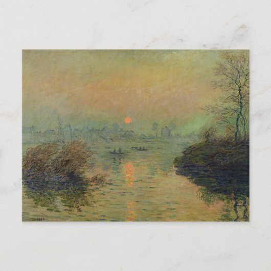 Claude Monet | Zonneafstelling over de zegen Briefkaart (Voorkant)