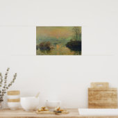 Claude Monet | Zonneafstelling over de zegen Poster (Keuken)