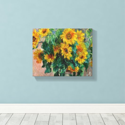 Claude Monet - Zonnebloemen Canvas Afdruk (Insitu (Houten vloer))