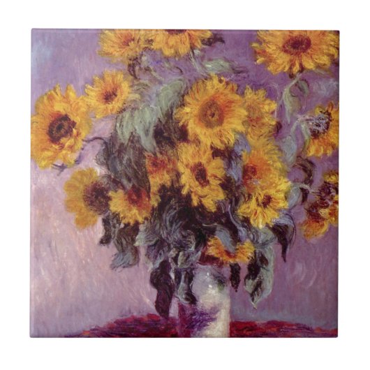 Claude Monet/Zonnebloemen Tegeltje (Voorkant)