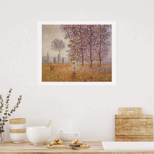 Claude Monet - Zonneeffect onder de bevolking Poster (Keuken)