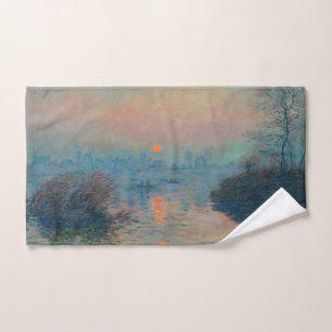 Claude Monet - Zonsondergang op de Seine bij Lavac Bad Handdoek