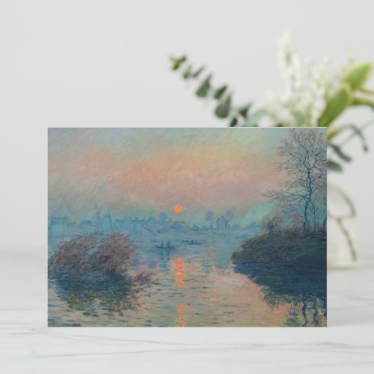 Claude Monet - Zonsondergang op de Seine bij Lavac Bedankkaart (Staand voorkant)