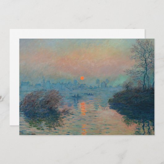 Claude Monet - Zonsondergang op de Seine bij Lavac Bedankkaart (Voorkant / Achterkant)