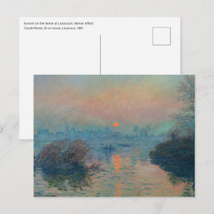 Claude Monet - Zonsondergang op de Seine bij Lavac Briefkaart