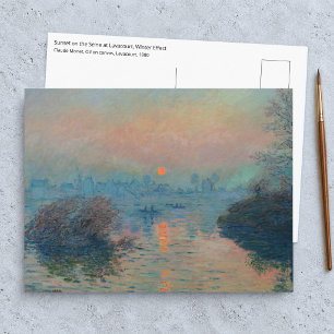 Claude Monet - Zonsondergang op de Seine bij Lavac Briefkaart