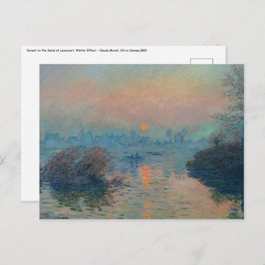 Claude Monet - Zonsondergang op de Seine bij Lavac Briefkaart (Voorkant / Achterkant)