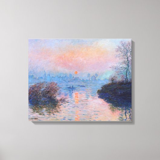 Claude Monet - Zonsondergang op de Seine bij Lavac Canvas Afdruk (Voorkant)