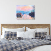 Claude Monet - Zonsondergang op de Seine bij Lavac Canvas Afdruk (Insitu (Slaapkamer))