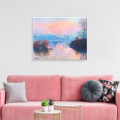 Claude Monet - Zonsondergang op de Seine bij Lavac Canvas Afdruk (Insitu (Woonkamer))