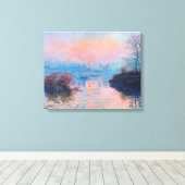 Claude Monet - Zonsondergang op de Seine bij Lavac Canvas Afdruk (Insitu (Houten vloer))