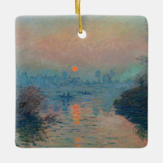 Claude Monet - Zonsondergang op de Seine bij Lavac Keramisch Ornament (Voorkant)