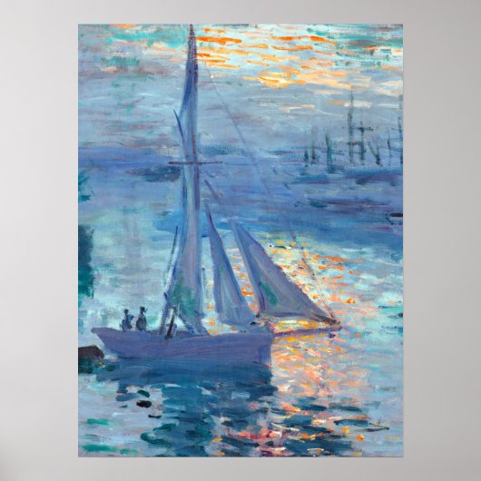 Claude Monet Zonsopgang boven zee Poster (Voorkant)