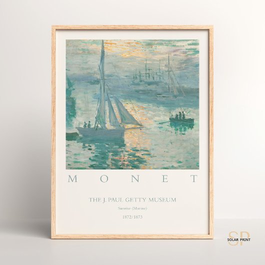 Claude Monet Zonsopgang, Marine Art Print Vintage