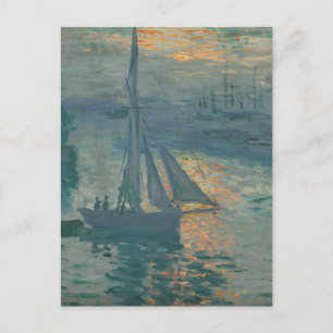 Claude Monet Zonsopgang Marine Zeilboot Impression Briefkaart