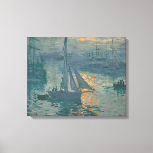 Claude Monet Zonsopgang Marine Zeilboot Impression Canvas Afdruk (Voorkant)