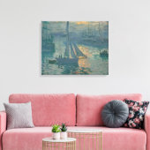 Claude Monet Zonsopgang Marine Zeilboot Impression Canvas Afdruk (Insitu (Woonkamer))