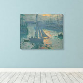 Claude Monet Zonsopgang Marine Zeilboot Impression Canvas Afdruk (Insitu (Houten vloer))