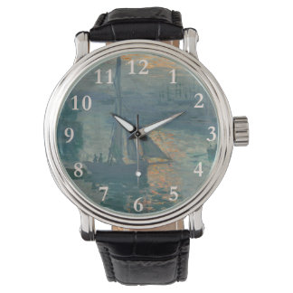 Claude Monet Zonsopgang Marine Zeilboot Impression Horloge