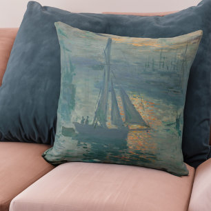 Claude Monet Zonsopgang Marine Zeilboot Impression Kussen