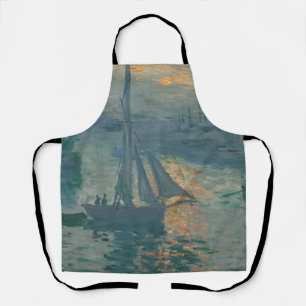Claude Monet Zonsopgang Marine Zeilboot Impression Schort