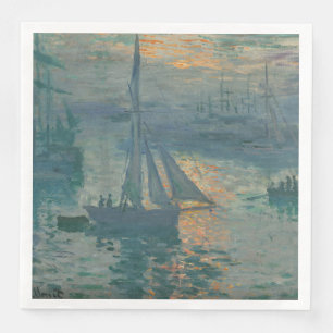 Claude Monet Zonsopgang Marine Zeilboot Impression Servet