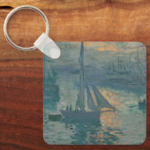 Claude Monet Zonsopgang Marine Zeilboot Impression Sleutelhanger (Voorkant)