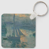 Claude Monet Zonsopgang Marine Zeilboot Impression Sleutelhanger (Achterkant)