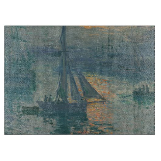 Claude Monet Zonsopgang Marine Zeilboot Impression Snijplank (Voorkant)