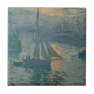 Claude Monet Zonsopgang Marine Zeilboot Impression Tegeltje