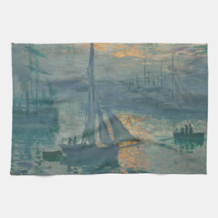 Claude Monet Zonsopgang Marine Zeilboot Impression Theedoek