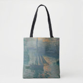 Claude Monet Zonsopgang Marine Zeilboot Impression Tote Bag (Voorkant)