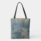 Claude Monet Zonsopgang Marine Zeilboot Impression Tote Bag (Achterkant)