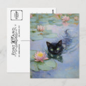 Claude Monet Zwarte Kat  Briefkaart (Voorkant / Achterkant)