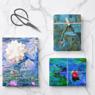 Claude Monet's beroemde waterlilies Inpakpapier Vel