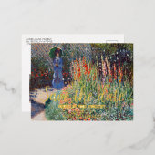 Claude Monets bloembed schilderij om de datum te b Folie Uitnodiging Briefkaart (Voorkant / Achterkant)