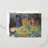 Claude Monets bloembed schilderij save the date Folie Uitnodiging Briefkaart (Voorkant / Achterkant)