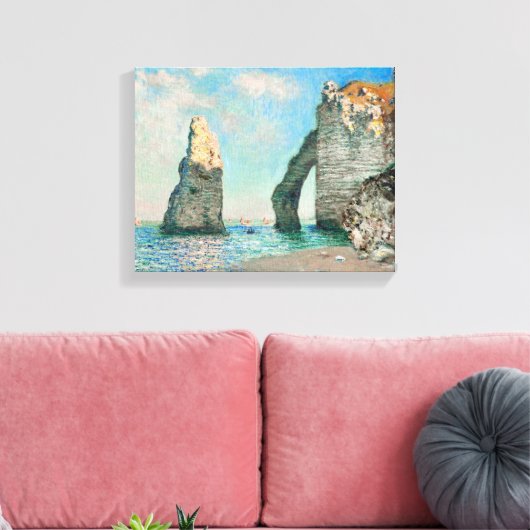 Claude Monet's Étretat Cliffs Canvas Afdruk (Insitu (Woonkamer))