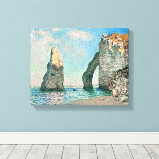 Claude Monet's Étretat Cliffs Canvas Afdruk (Insitu (Houten vloer))
