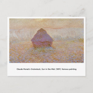 Claude Monets Graanschuur, Zon in de Nevel (1891) Briefkaart