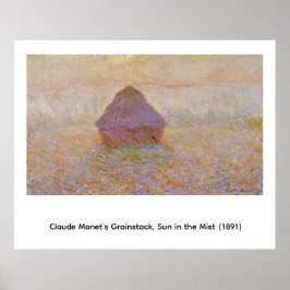 Claude Monets Graanschuur, Zon in de Nevel (1891) Poster