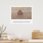 Claude Monets Graanschuur, Zon in de Nevel (1891) Poster (Keuken)