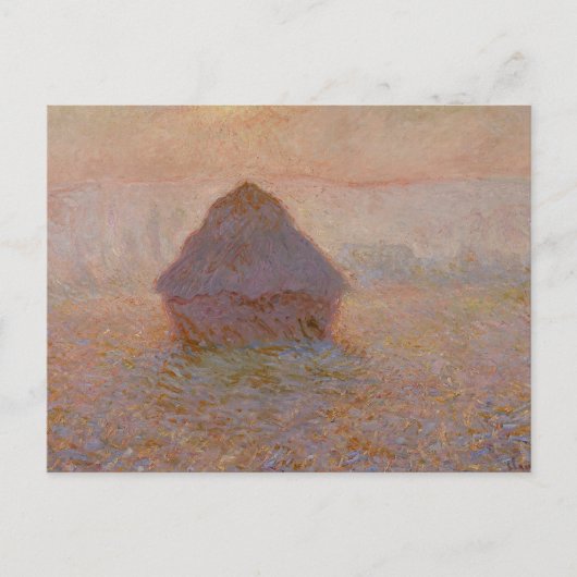 Claude Monet's Grainstack, Zon in de mist (1891) Briefkaart (Voorkant)