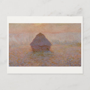 Claude Monet's Grainstack, Zon in de mist (1891) Briefkaart