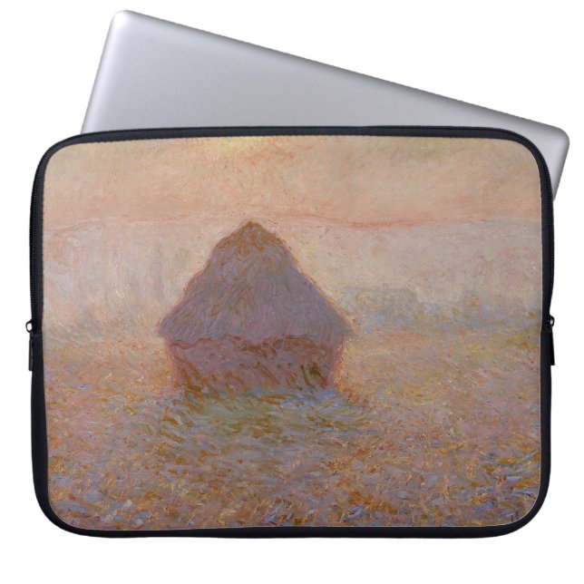 Claude Monet's Grainstack, Zon in de mist (1891) Laptop Sleeve (Voorkant)