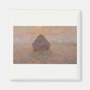 Claude Monet's Grainstack, Zon in de mist (1891) Magneet