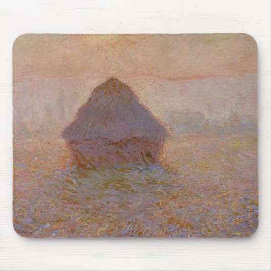 Claude Monet's Grainstack, Zon in de mist (1891) Muismat (Voorkant)