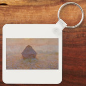 Claude Monet's Grainstack, Zon in de mist (1891) Sleutelhanger (Achterkant)