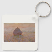 Claude Monet's Grainstack, Zon in de mist (1891) Sleutelhanger (Achterkant)