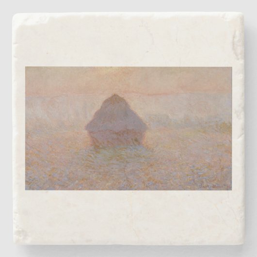 Claude Monet's Grainstack, Zon in de mist (1891) Stenen Onderzetter (Voorkant)